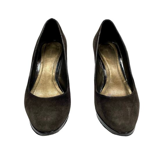 VGUC - Ann Taylor Faux Tortoise Shell Brown Suede Stilettos - Picture 2 of 8